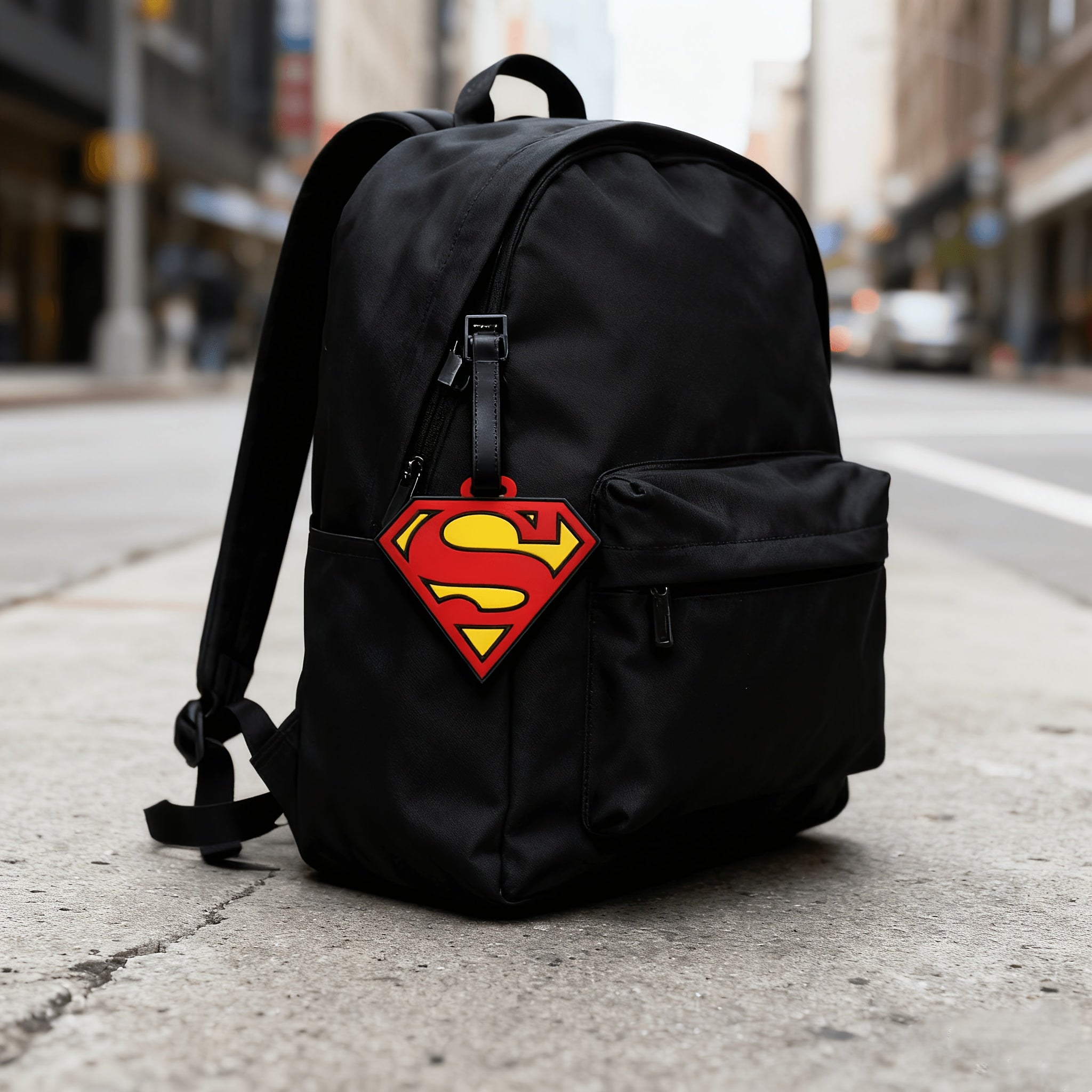 {Officially Licensed} 1 pc Justice League Classic Superman Logo Luggage Tag - Boarding Pass Baggage Tag, Trolley Bag Anti-Loss Tag, Identification Tag, Business Travel | Travel Accessory, Gift for Travel Enthusiasts, Durable Material