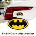 1pc Justice League Classic Batman Logo car emblem| Yellow and Black Batman 3D Metal Stereoscopic Logo | Car Exterior Accessories