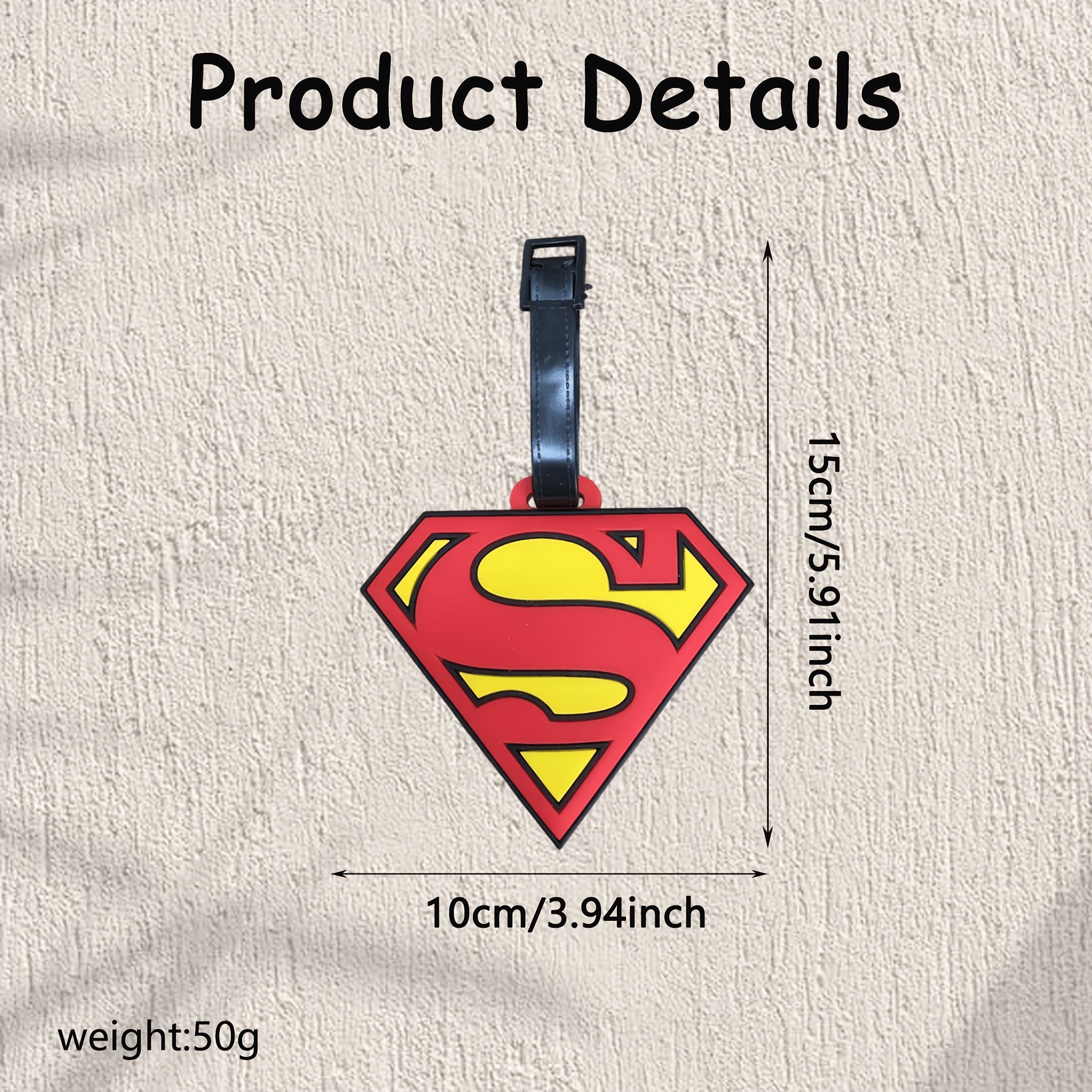 {Officially Licensed} 1 pc Justice League Classic Superman Logo Luggage Tag - Boarding Pass Baggage Tag, Trolley Bag Anti-Loss Tag, Identification Tag, Business Travel | Travel Accessory, Gift for Travel Enthusiasts, Durable Material