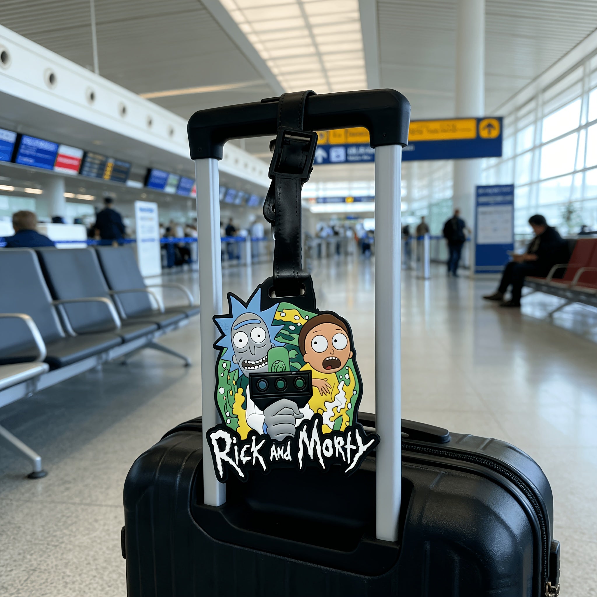 {Officially Licensed} 1 pc Rick and Morty Character Luggage Tag - Boarding Pass Luggage, Durable Travel ID Anti-Loss Tag, Suitable for Suitcases, Backpacks, Carry-on - Rick and Morty Themed Fan Gift