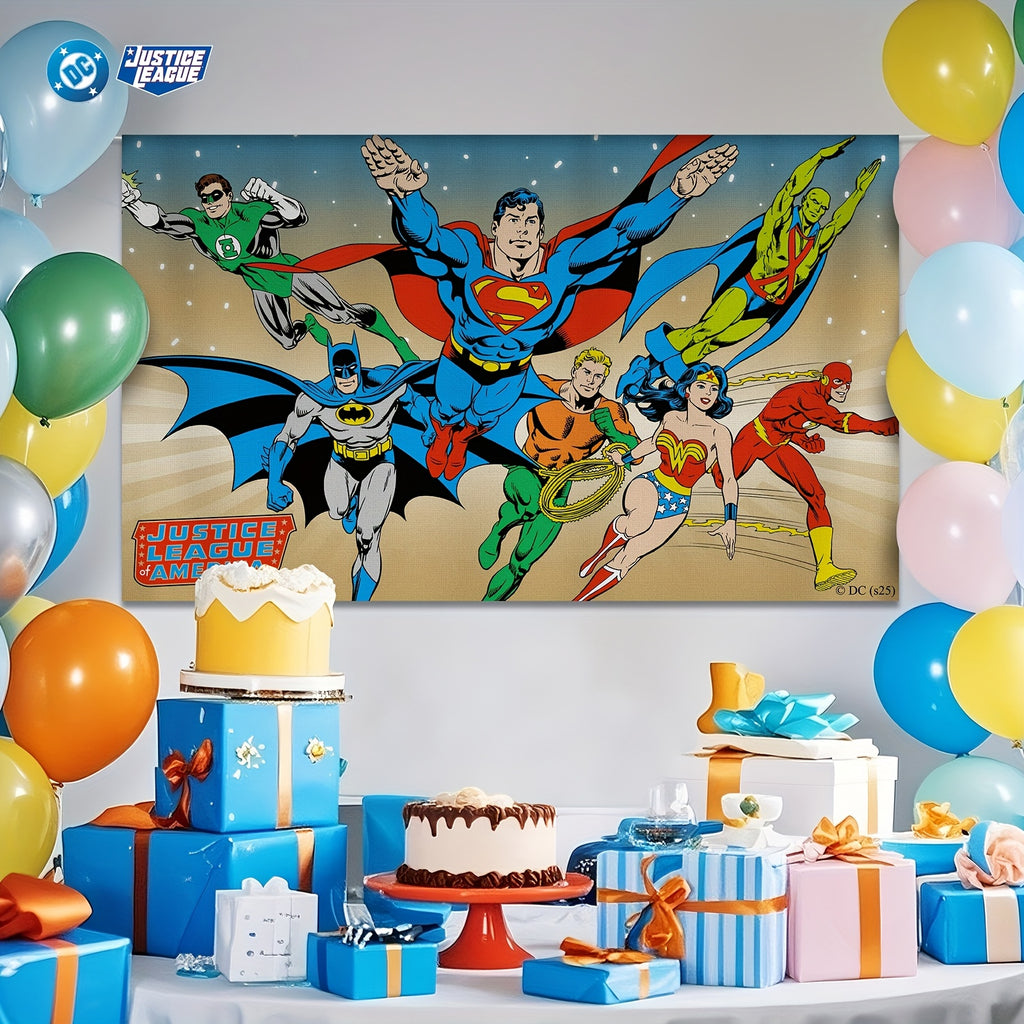 {Officially Licensed} 1 pc Justice League Superhero Tapestry - High-Definition Printing (Batman/Superman/Wonder Woman) Multi-Character Tapestry, Suitable for Home, Bedroom, Living Room, Party Decoration, and Holiday Celebration Decoration