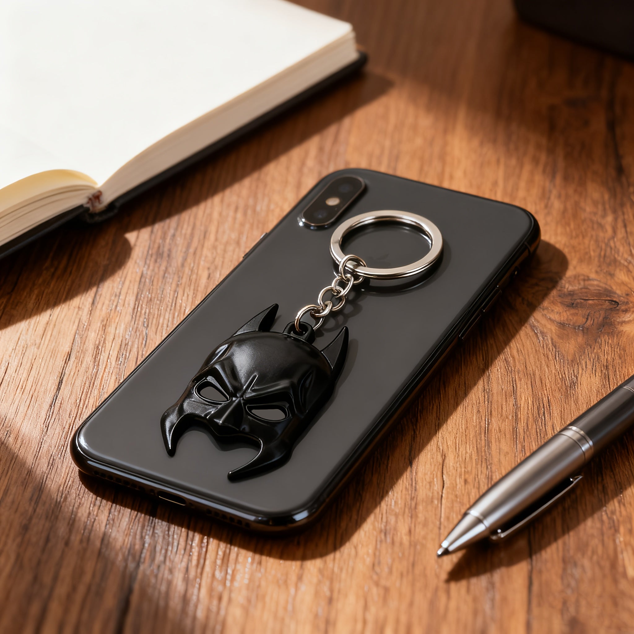 {Officially Licensed} 1 pc Justice League Cool Batman Mask Keychain - Durable Metal Keychain, Collectible Gift for Fans - Birthday Party Accessories, Car Decor Key Ring, Can be Used for Keys, Bags, Phone Charms, Christmas | New Year Gift