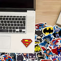 {Officially Licensed} 45 pcs Justice League Batman & Superman Stickers - PVC material, waterproof, irregular shapes suitable for cars, laptops, windows, and metal surfaces - self-adhesive, single-use stickers, superhero party decorations.