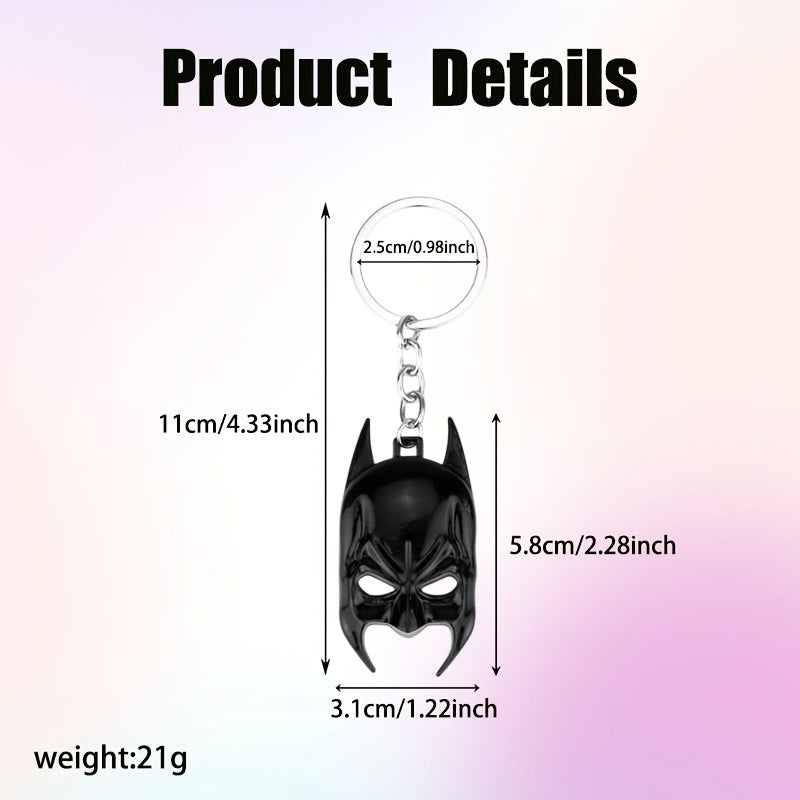 {Officially Licensed} 1 pc Justice League Cool Batman Mask Keychain - Durable Metal Keychain, Collectible Gift for Fans - Birthday Party Accessories, Car Decor Key Ring, Can be Used for Keys, Bags, Phone Charms, Christmas | New Year Gift