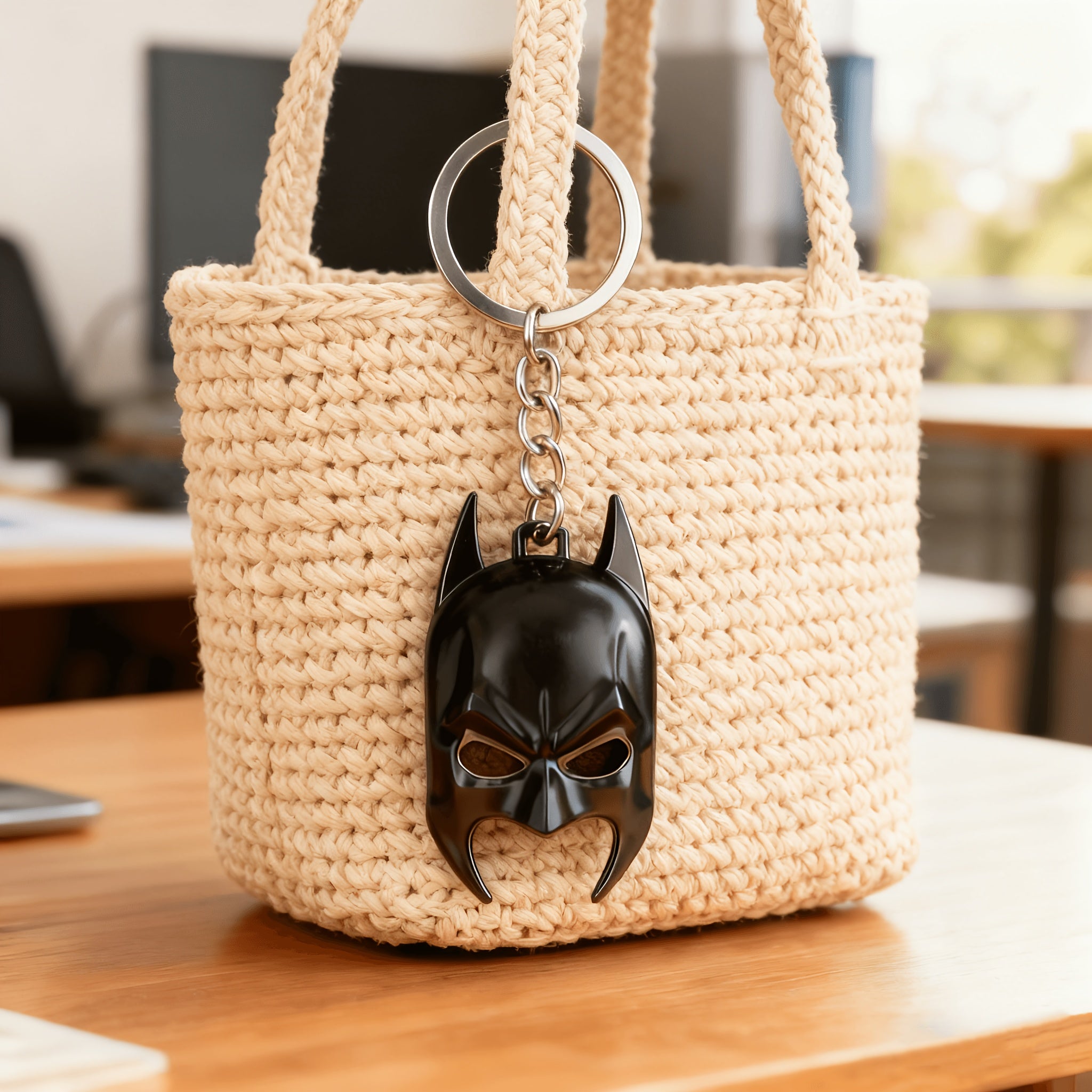 {Officially Licensed} 1 pc Justice League Cool Batman Mask Keychain - Durable Metal Keychain, Collectible Gift for Fans - Birthday Party Accessories, Car Decor Key Ring, Can be Used for Keys, Bags, Phone Charms, Christmas | New Year Gift