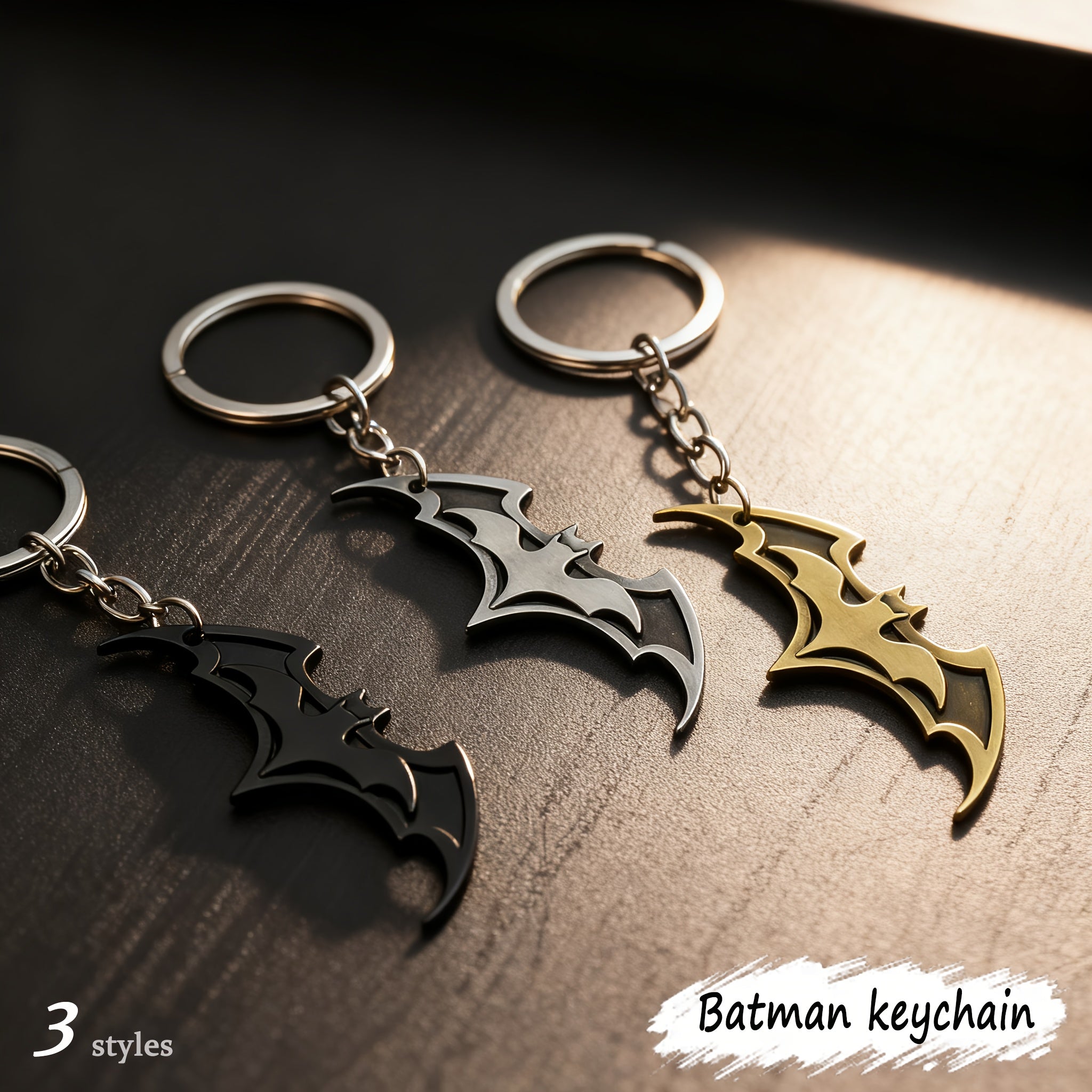 {Officially Licensed} 1 pc Justice League Classic Batman Retro Logo Keychain | Keyring, Durable Design, Suitable for Key or Backpack Decoration, Car Key Pendant, Must-Have for Superhero Fans, Christmas, Holiday and Themed Party Gift