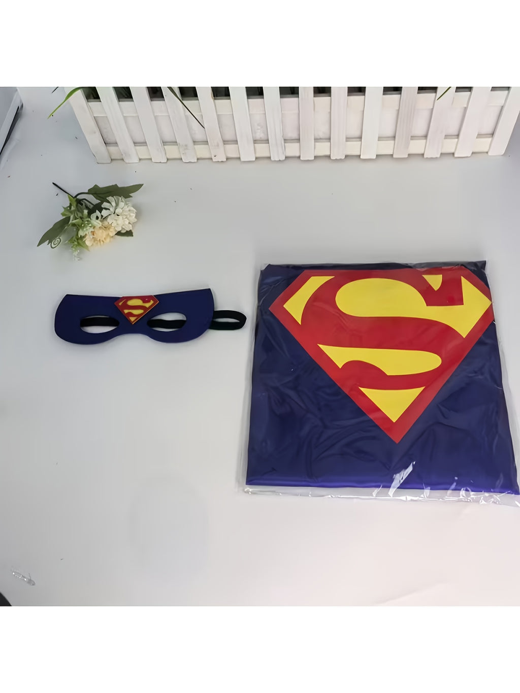 {Officially Licensed} 1 pc Justice League Batman and Superman Cosplay Set, Mask and Cape - Short Design, Cosplay Party Decoration | Perfect for Halloween, Christmas, or Birthday Parties | Great Gift Choice, Action Hero Look