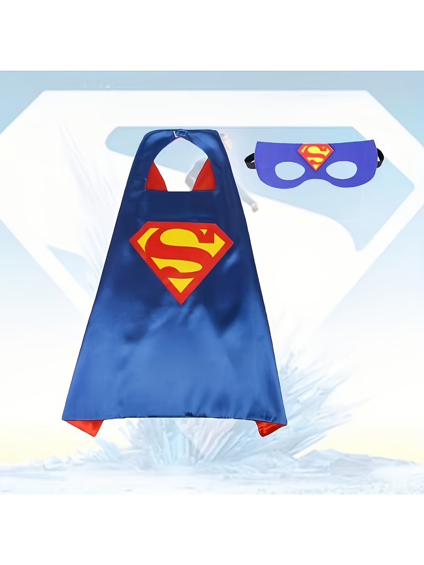 {Officially Licensed} 1 pc Justice League Batman and Superman Cosplay Set, Mask and Cape - Short Design, Cosplay Party Decoration | Perfect for Halloween, Christmas, or Birthday Parties | Great Gift Choice, Action Hero Look