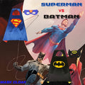 {Officially Licensed} 1 pc Justice League Batman and Superman Cosplay Set, Mask and Cape - Short Design, Cosplay Party Decoration | Perfect for Halloween, Christmas, or Birthday Parties | Great Gift Choice, Action Hero Look